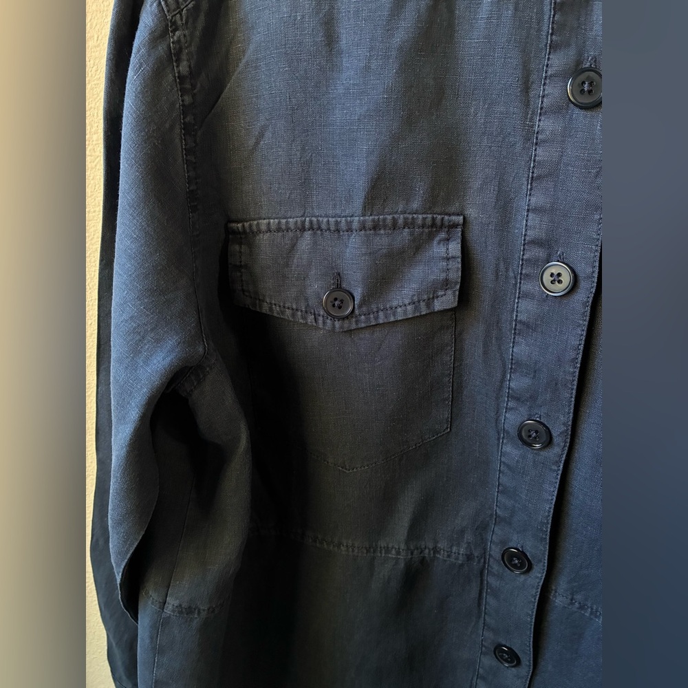 Michael Stars Dark Navy Utility Button-Down Shirt - Picture 11 of 15